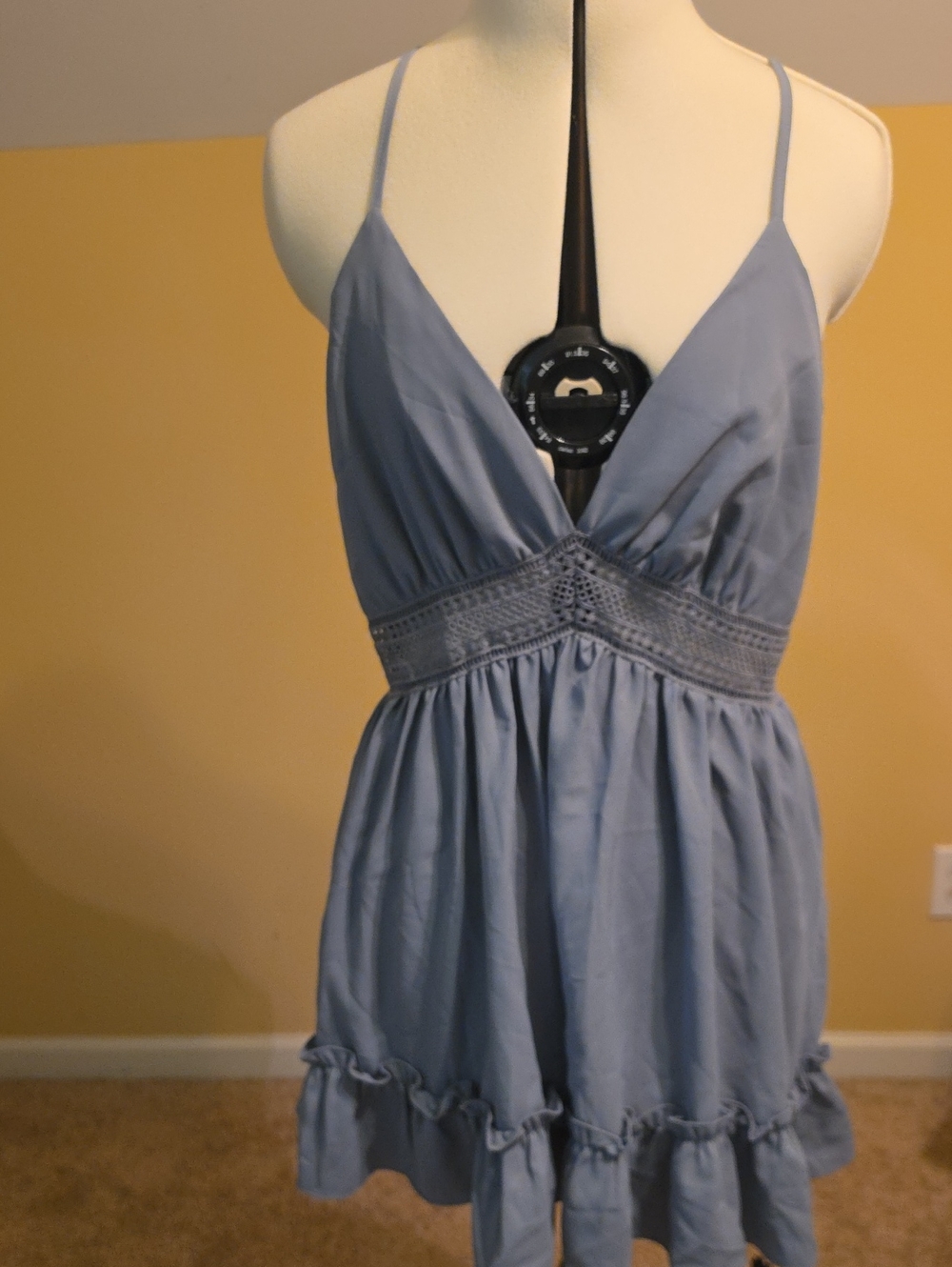 Cider Light Blue V-Neck Spaghetti Strap Chemise